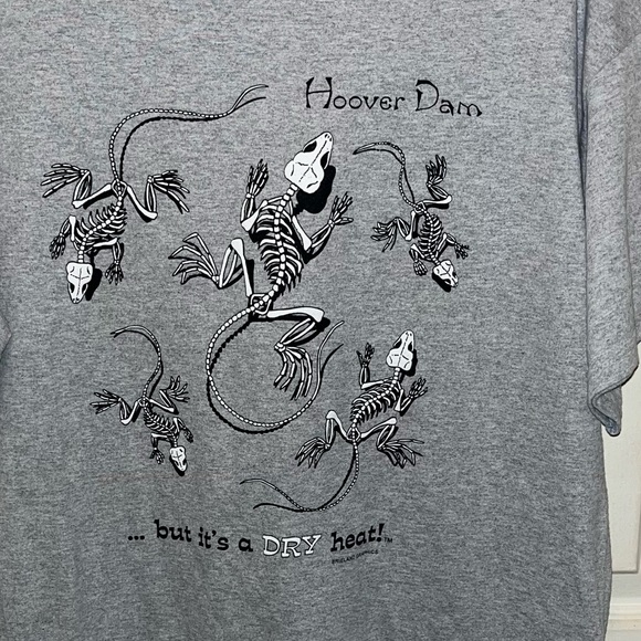SPORTEX Men’s Short Sleeve Hoover Dam Skeleton Lizard T-shirt. Sz L. - Picture 2 of 4